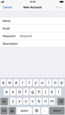 Press Password and key in the password for your email account.