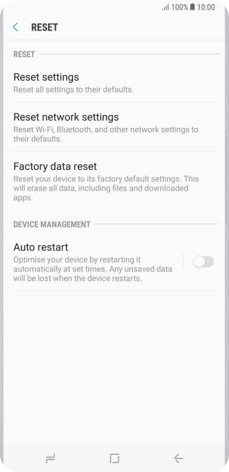 Press Factory data reset. Press Factory data reset.