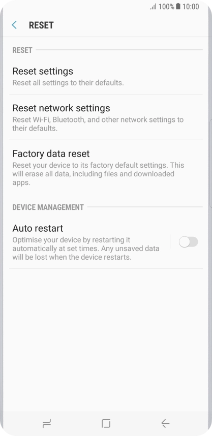 Press Factory data reset. Press Factory data reset.