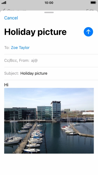 Press the send icon. Press the send icon.