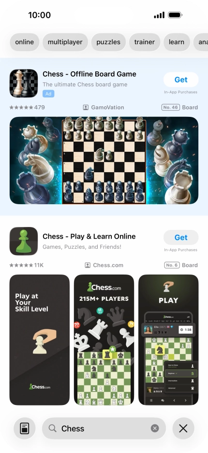 Press the required app. Press the required app.