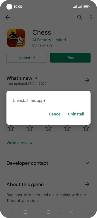 Press Uninstall.
