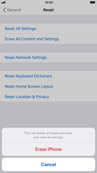 Press Erase iPhone.