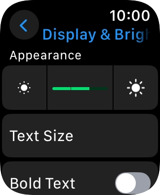 Press the brightness icons to set the required brightness.