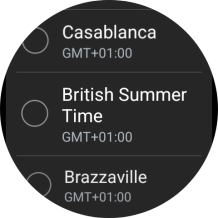 Press the required time zone. Press the required time zone.