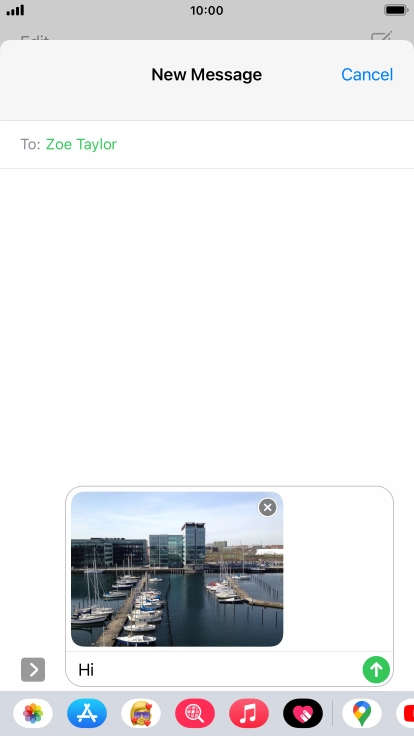 Press the send icon. Press the send icon.