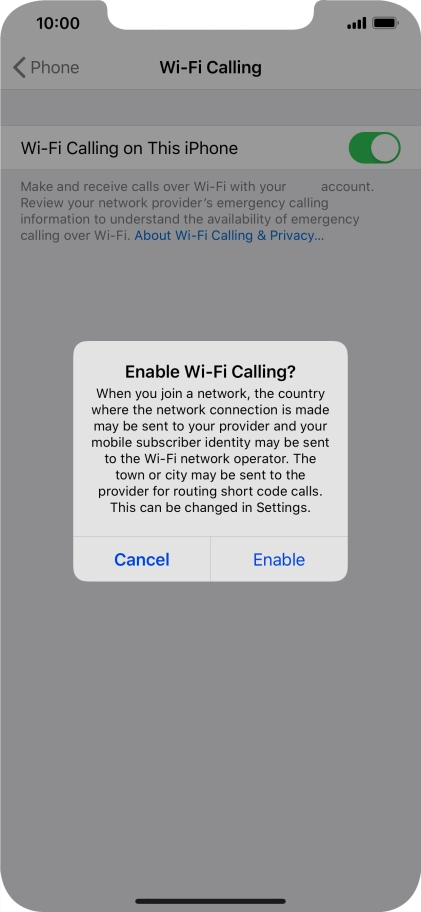 If you turn on the function, press Enable. If you turn on the function, press Enable.