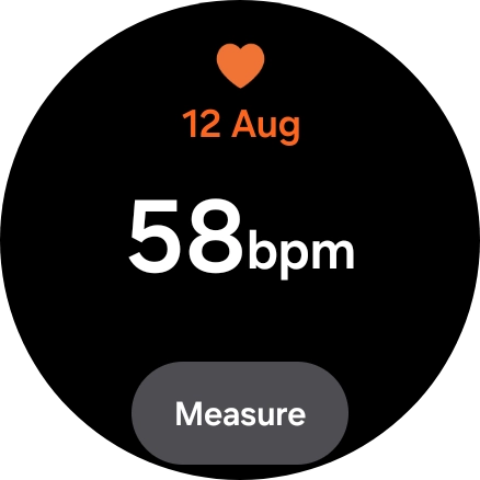 Press Measure and wait while your smartwatch measures your heart rate.
