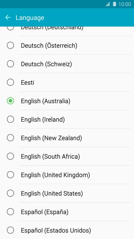 Press the required language. Press the required language.