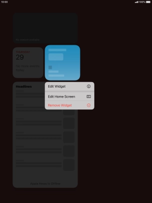 Press Remove Widget.