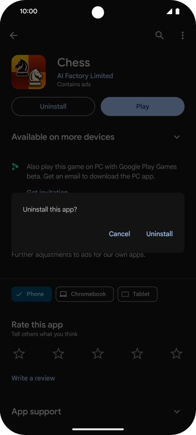Press Uninstall.