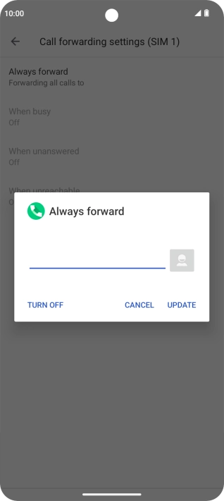 Press TURN OFF.