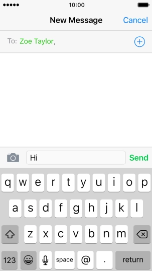 Press Send when you've written your text message.