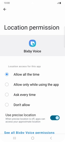 Press the required setting. Press the required setting.