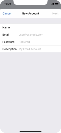 Press Email and key in your email address.
