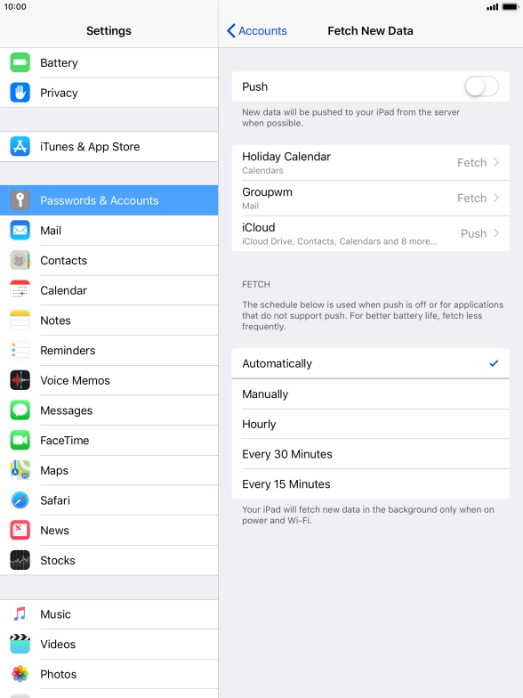 If you turn off the function, press the required setting.