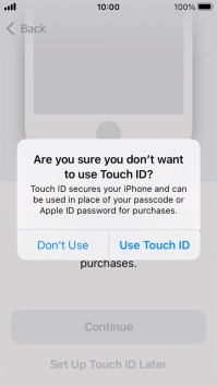 If you turn off the function, press Don't Use.