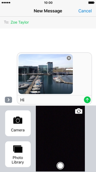 Press the send icon when you've finished your picture message.