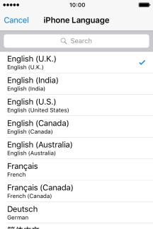Press the required language.