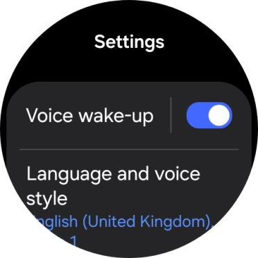 Press Language and voice style. Press Language and voice style.