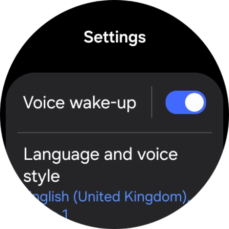 Press Language and voice style. Press Language and voice style.