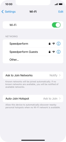 Press the required Wi-Fi network and key in the password for the Wi-Fi network.
