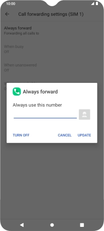 Press TURN OFF.