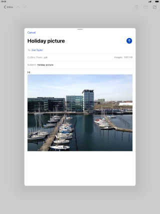Press the send icon when you've finished your email message. Press the send icon when you've finished your email message.