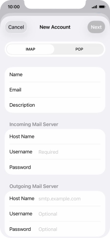 Press IMAP.