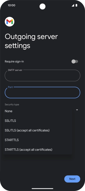 Press SSL/TLS. Press SSL/TLS.
