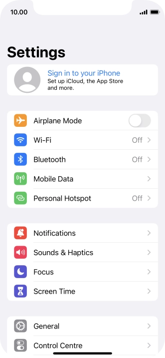 Press Sign in to your iPhone.