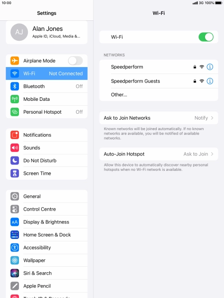 Press the required Wi-Fi network and key in the password for the Wi-Fi network.