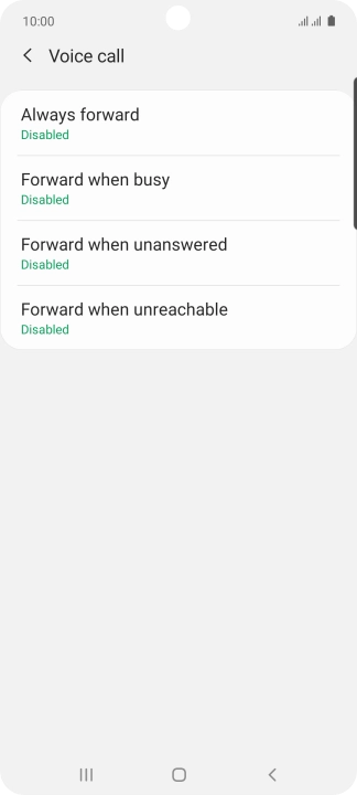 Press the required divert type.