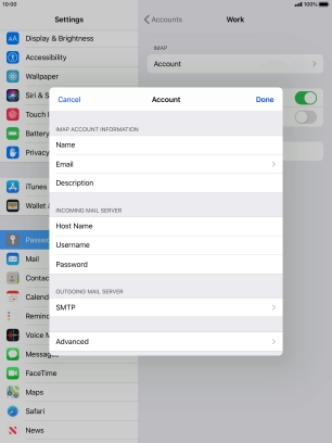 Press SMTP.
