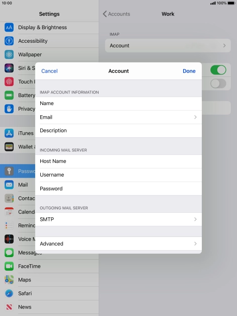 Press SMTP.