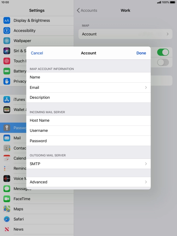 Press SMTP.