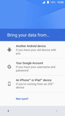 Select the required setting and follow the instructions on the screen to transfer the content from the other phone and finish the activation of your phone. Select the required setting and follow the instructions on the screen to transfer the content from the other phone and finish the activation of your phone.