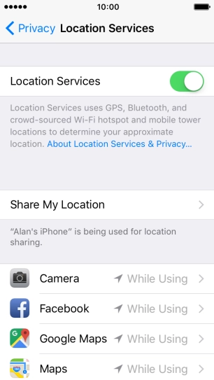 Press the indicator next to 