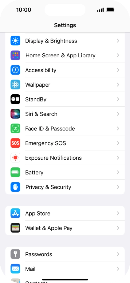 Press Face ID & Passcode.