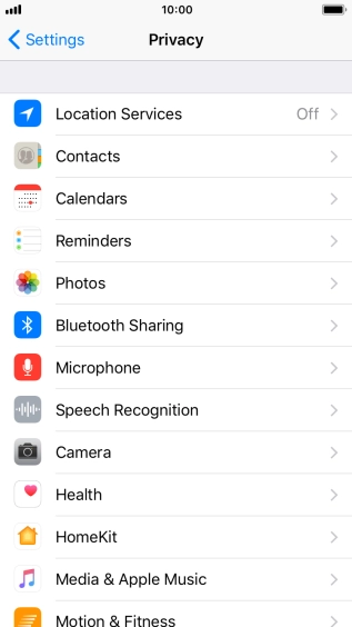 Press Location Services.