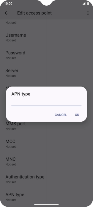 Key in default and press OK. Key in default and press OK.