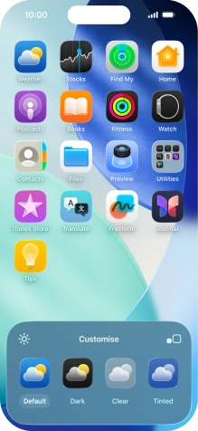 Press the required setting to select the size of app icons on the home screen. Press the required setting to select the size of app icons on the home screen.