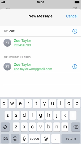 Press the required contact.