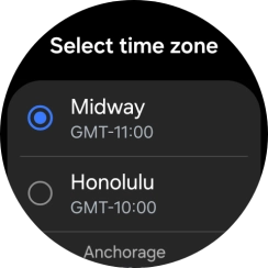 Press the required time zone. Press the required time zone.