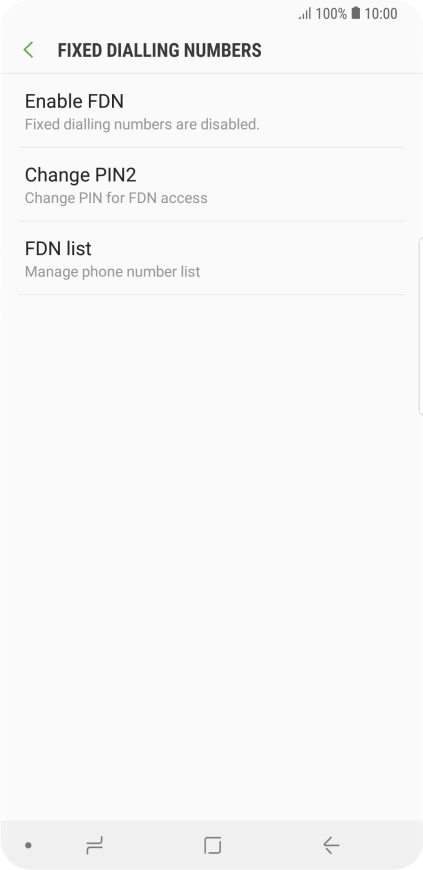Press Enable FDN.