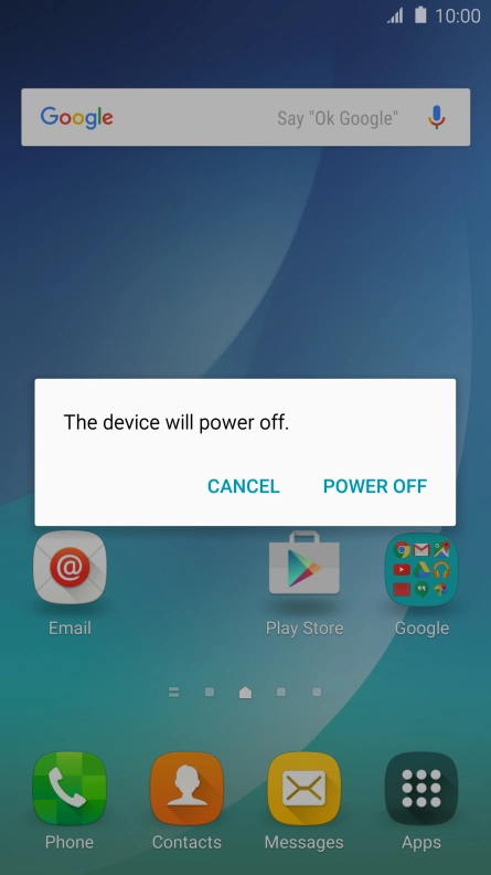 Press POWER OFF.