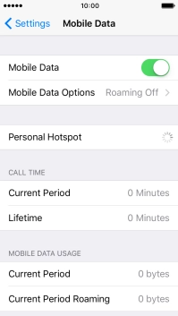The data usage is displayed below MOBILE DATA USAGE. The data usage is displayed below MOBILE DATA USAGE.