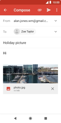 Press the send icon when you've finished your email message. Press the send icon when you've finished your email message.