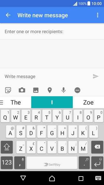 Press the search field and key in the first letters of the recipient's name.