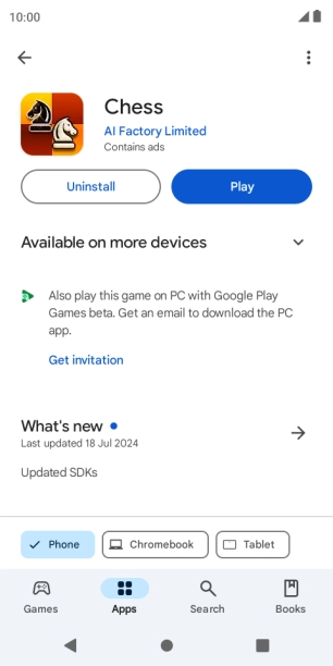 Press Uninstall.